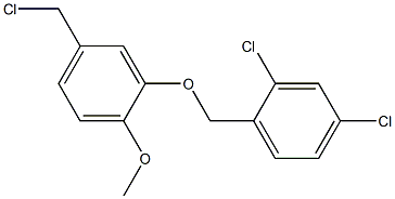 2,4-dichloro-1-[5-(chloromethyl)-2-methoxyphenoxymethyl]benzene 化学構造式