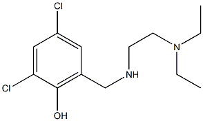 2,4-dichloro-6-({[2-(diethylamino)ethyl]amino}methyl)phenol,,结构式