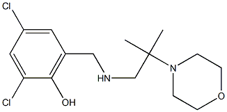 2,4-dichloro-6-({[2-methyl-2-(morpholin-4-yl)propyl]amino}methyl)phenol 化学構造式