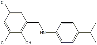 2,4-dichloro-6-({[4-(propan-2-yl)phenyl]amino}methyl)phenol 化学構造式