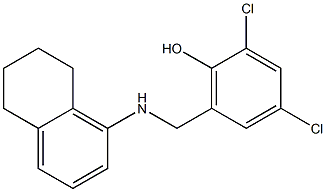 2,4-dichloro-6-[(5,6,7,8-tetrahydronaphthalen-1-ylamino)methyl]phenol 化学構造式