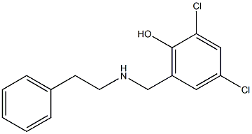 2,4-dichloro-6-{[(2-phenylethyl)amino]methyl}phenol,,结构式