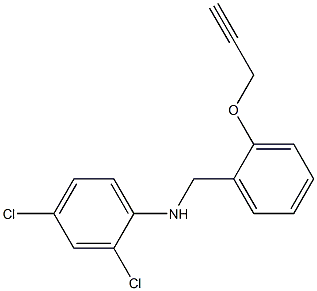 2,4-dichloro-N-{[2-(prop-2-yn-1-yloxy)phenyl]methyl}aniline 化学構造式