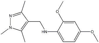 2,4-dimethoxy-N-[(1,3,5-trimethyl-1H-pyrazol-4-yl)methyl]aniline,,结构式