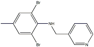 2,6-dibromo-4-methyl-N-(pyridin-3-ylmethyl)aniline 化学構造式