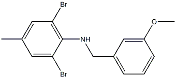 2,6-dibromo-N-[(3-methoxyphenyl)methyl]-4-methylaniline,,结构式