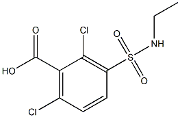 2,6-dichloro-3-(ethylsulfamoyl)benzoic acid 化学構造式