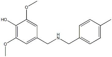 2,6-dimethoxy-4-({[(4-methylphenyl)methyl]amino}methyl)phenol,,结构式