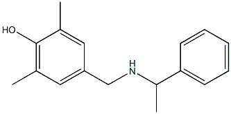 2,6-dimethyl-4-{[(1-phenylethyl)amino]methyl}phenol,,结构式
