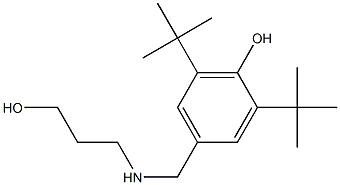 2,6-di-tert-butyl-4-{[(3-hydroxypropyl)amino]methyl}phenol Struktur