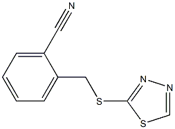 2-[(1,3,4-thiadiazol-2-ylsulfanyl)methyl]benzonitrile 化学構造式
