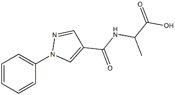 2-[(1-phenyl-1H-pyrazol-4-yl)formamido]propanoic acid Struktur