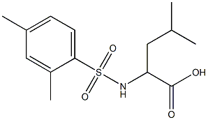 2-[(2,4-dimethylbenzene)sulfonamido]-4-methylpentanoic acid,,结构式