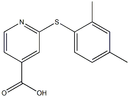 2-[(2,4-dimethylphenyl)sulfanyl]pyridine-4-carboxylic acid,,结构式