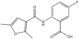 2-[(2,5-dimethyl-3-furoyl)amino]-5-fluorobenzoic acid,,结构式