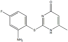 2-[(2-amino-4-fluorophenyl)sulfanyl]-6-methyl-1,4-dihydropyrimidin-4-one Structure