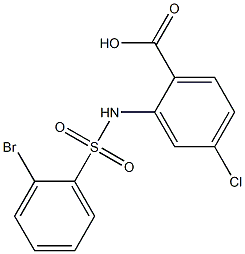 2-[(2-bromobenzene)sulfonamido]-4-chlorobenzoic acid 化学構造式