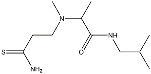 2-[(2-carbamothioylethyl)(methyl)amino]-N-(2-methylpropyl)propanamide,,结构式
