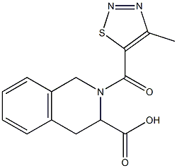 2-[(4-methyl-1,2,3-thiadiazol-5-yl)carbonyl]-1,2,3,4-tetrahydroisoquinoline-3-carboxylic acid 化学構造式