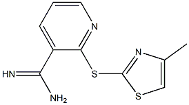 2-[(4-methyl-1,3-thiazol-2-yl)sulfanyl]pyridine-3-carboximidamide,,结构式