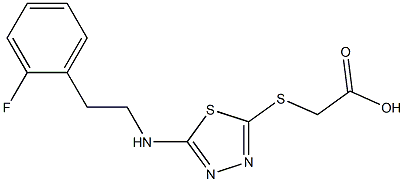 2-[(5-{[2-(2-fluorophenyl)ethyl]amino}-1,3,4-thiadiazol-2-yl)sulfanyl]acetic acid Structure