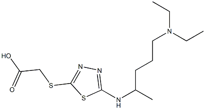 2-[(5-{[5-(diethylamino)pentan-2-yl]amino}-1,3,4-thiadiazol-2-yl)sulfanyl]acetic acid,,结构式