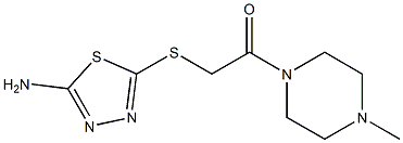 2-[(5-amino-1,3,4-thiadiazol-2-yl)sulfanyl]-1-(4-methylpiperazin-1-yl)ethan-1-one,,结构式