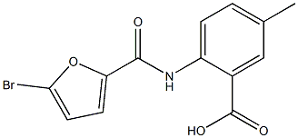 2-[(5-bromo-2-furoyl)amino]-5-methylbenzoic acid Struktur