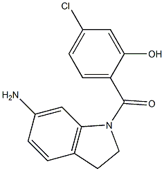 2-[(6-amino-2,3-dihydro-1H-indol-1-yl)carbonyl]-5-chlorophenol 化学構造式