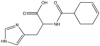 2-[(cyclohex-3-en-1-ylcarbonyl)amino]-3-(1H-imidazol-4-yl)propanoic acid Struktur