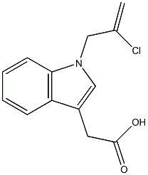 2-[1-(2-chloroprop-2-en-1-yl)-1H-indol-3-yl]acetic acid Struktur