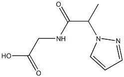 2-[2-(1H-pyrazol-1-yl)propanamido]acetic acid Struktur