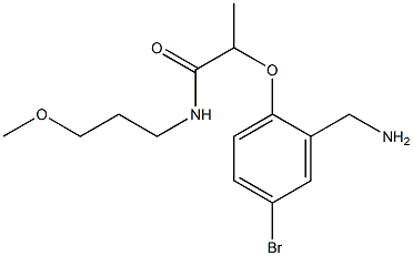 2-[2-(aminomethyl)-4-bromophenoxy]-N-(3-methoxypropyl)propanamide,,结构式