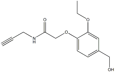2-[2-ethoxy-4-(hydroxymethyl)phenoxy]-N-(prop-2-yn-1-yl)acetamide 化学構造式