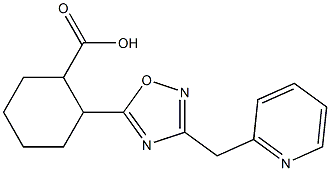 2-[3-(pyridin-2-ylmethyl)-1,2,4-oxadiazol-5-yl]cyclohexane-1-carboxylic acid 化学構造式