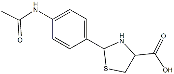 2-[4-(acetylamino)phenyl]-1,3-thiazolidine-4-carboxylic acid 结构式