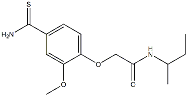 2-[4-(aminocarbonothioyl)-2-methoxyphenoxy]-N-(sec-butyl)acetamide Structure