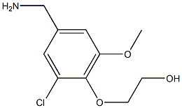 2-[4-(aminomethyl)-2-chloro-6-methoxyphenoxy]ethan-1-ol 化学構造式