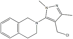 2-[4-(chloromethyl)-1,3-dimethyl-1H-pyrazol-5-yl]-1,2,3,4-tetrahydroisoquinoline,,结构式