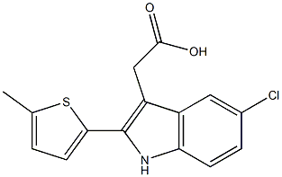 2-[5-chloro-2-(5-methylthiophen-2-yl)-1H-indol-3-yl]acetic acid Structure