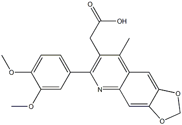2-[6-(3,4-dimethoxyphenyl)-8-methyl-2H-[1,3]dioxolo[4,5-g]quinolin-7-yl]acetic acid 结构式