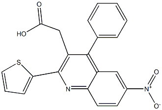 2-[6-nitro-4-phenyl-2-(thiophen-2-yl)quinolin-3-yl]acetic acid,,结构式