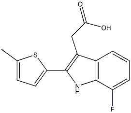 2-[7-fluoro-2-(5-methylthiophen-2-yl)-1H-indol-3-yl]acetic acid Structure