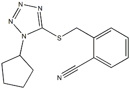 2-{[(1-cyclopentyl-1H-1,2,3,4-tetrazol-5-yl)sulfanyl]methyl}benzonitrile,,结构式