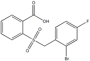 2-{[(2-bromo-4-fluorophenyl)methane]sulfonyl}benzoic acid,,结构式