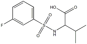 2-{[(3-fluorophenyl)sulfonyl]amino}-3-methylbutanoic acid,,结构式