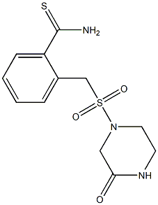 2-{[(3-oxopiperazine-1-)sulfonyl]methyl}benzene-1-carbothioamide Struktur