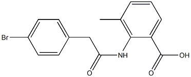 2-{[(4-bromophenyl)acetyl]amino}-3-methylbenzoic acid Struktur