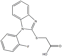 2-{[1-(2-fluorophenyl)-1H-1,3-benzodiazol-2-yl]sulfanyl}acetic acid Struktur