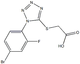 2-{[1-(4-bromo-2-fluorophenyl)-1H-1,2,3,4-tetrazol-5-yl]sulfanyl}acetic acid 结构式